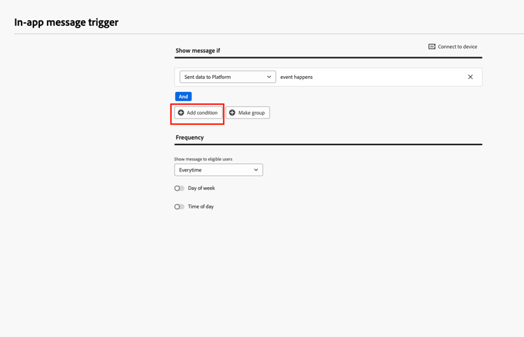 add condition button