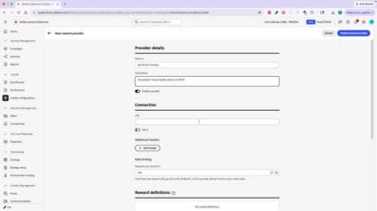 Set up a loyalty reward provider