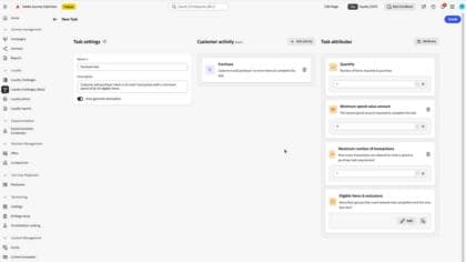 Create tasks for your loyalty challenge
