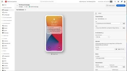 Configure and send a push campaign