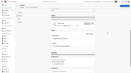 Create an in-app campaign