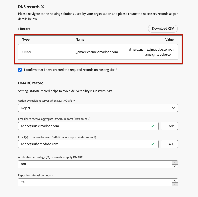 DMARC Record | Adobe Journey Optimizer