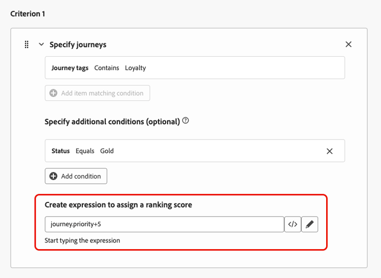 Expression builder to assign ranking score using variables, attributes, or static values