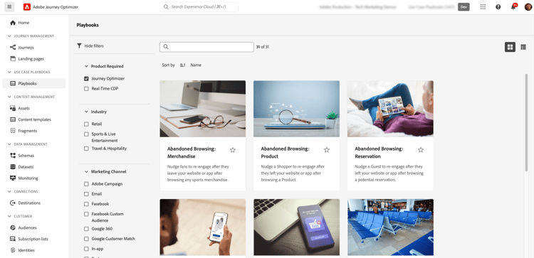Use Case Playbooks interface