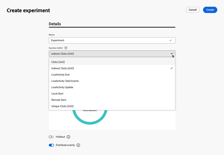 Primary and additional metrics selection for experiment
