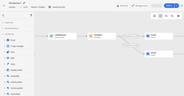 Path prioritization example showing VIP condition above male condition