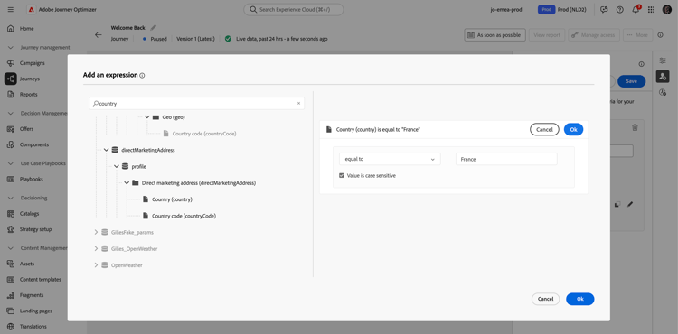 Add a profile attribute exit criteria to a paused journey