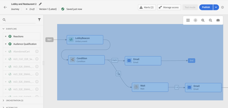 Selecting multiple activities in journey for copying
