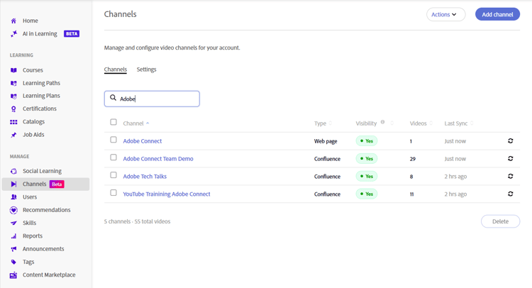 Search Channels