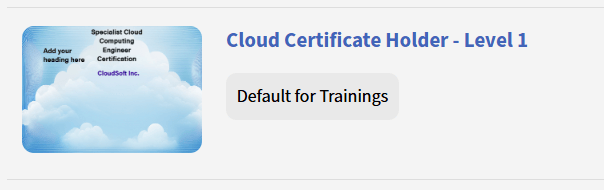 Default for category label on certificate