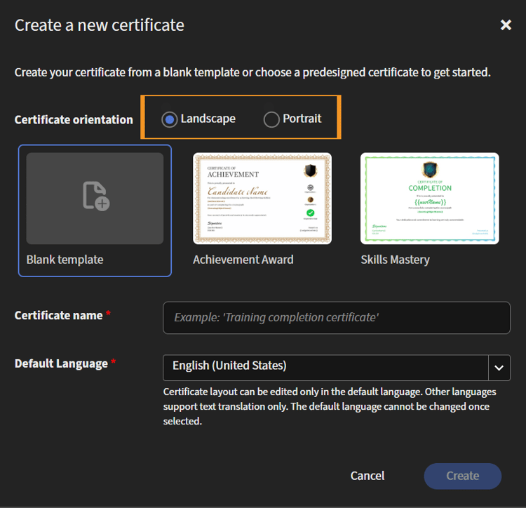 Create a custom certificate