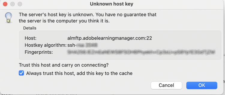 unknown host key
