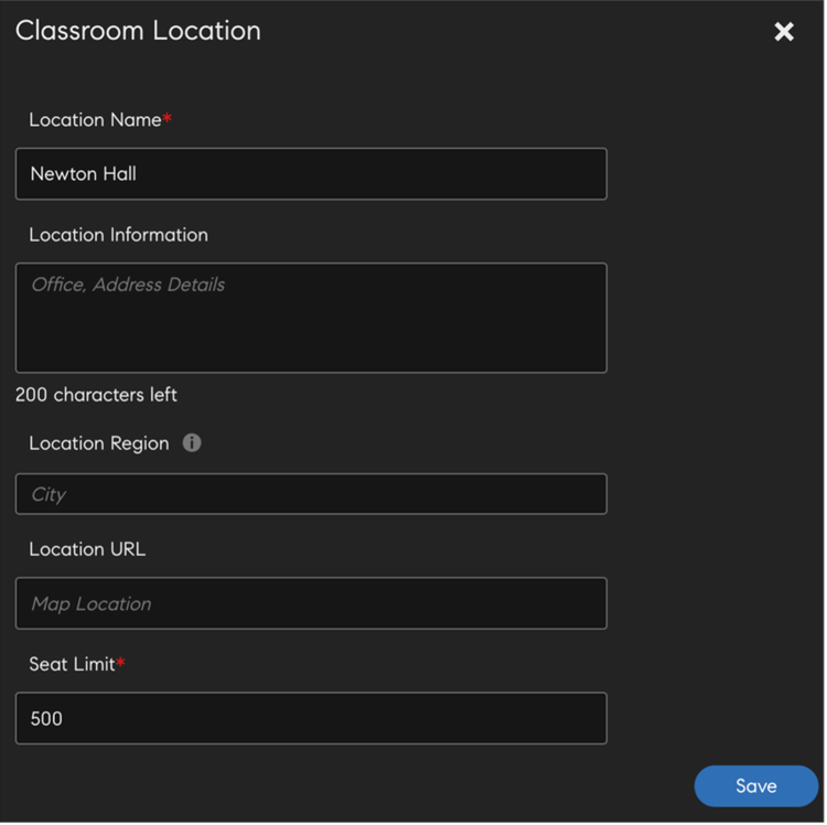Add classroom locations