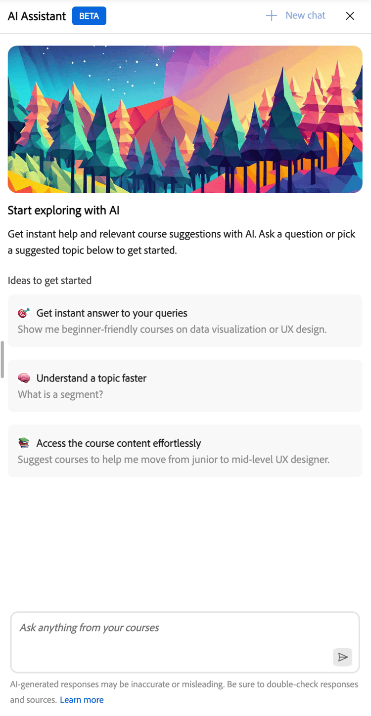 Built-in-prompts provided by Learner Assistant