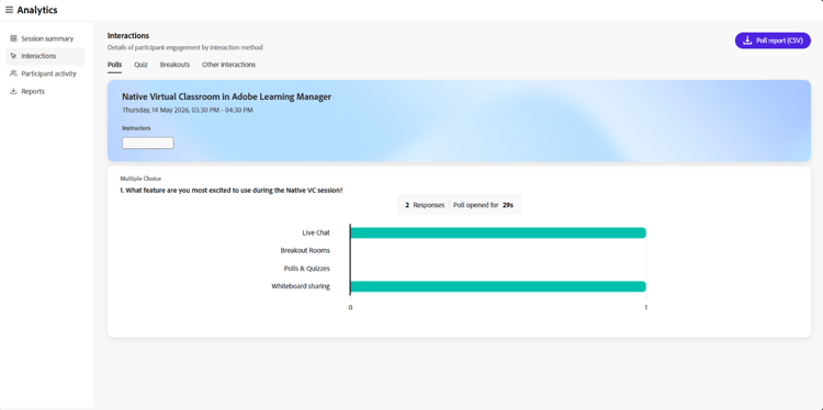 Session Dashboard Polls