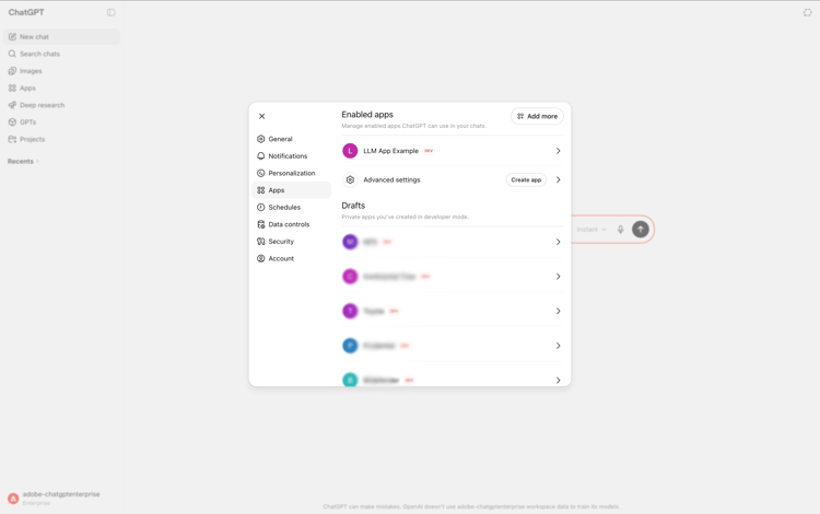 ChatGPT — app enabled