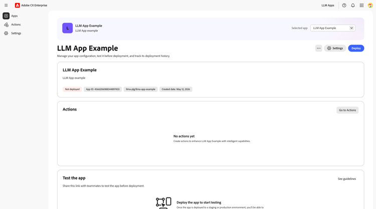 App Detail page