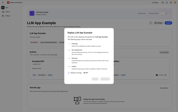 Deploy pipeline running