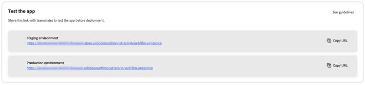 Test the app — deployed URLs