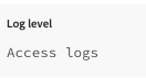 Log level