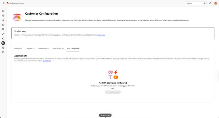 CDN configuration restrictions for read-only users
