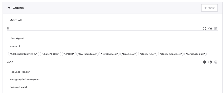 Set routing criteria