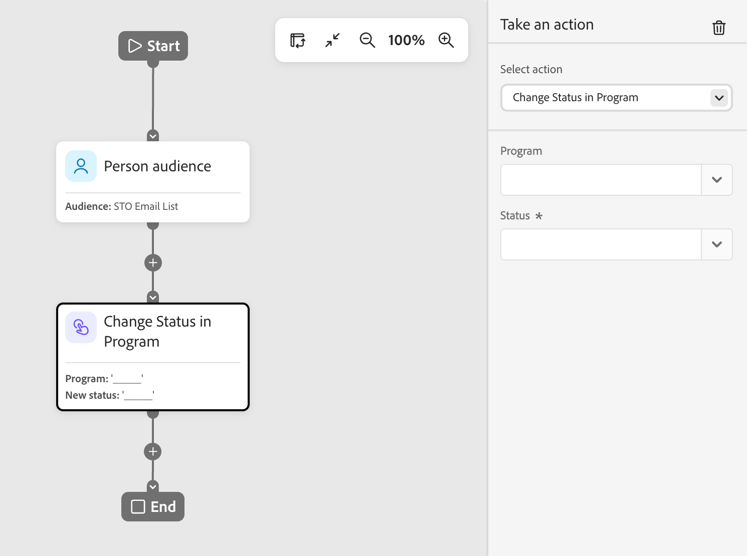 Take an action - Change program status