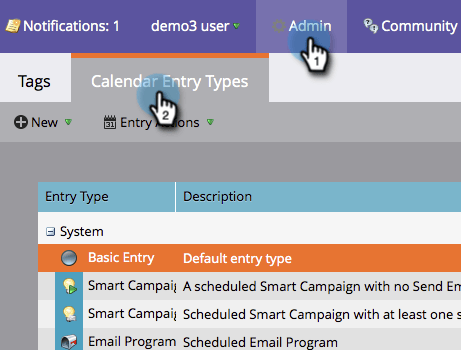 Hiding and Unhiding Custom Entry Types | Adobe Marketo Engage