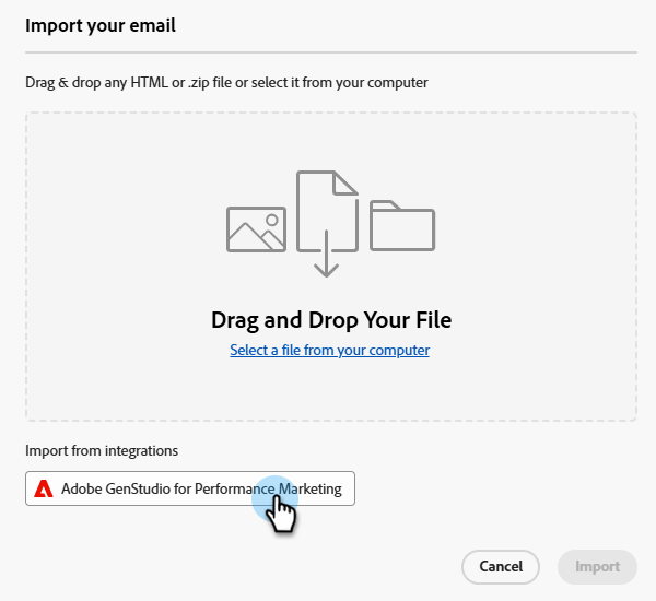 Adobe GenStudio for Performance Marketing button