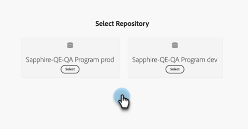 Choose an AEM Assets repository to access the image assets