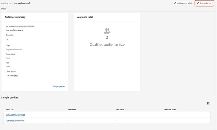 Edit audience