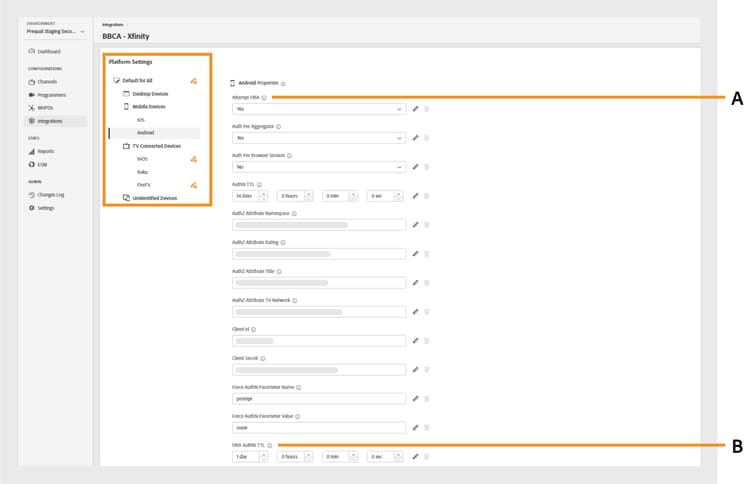 Enable home-based authentication for a specific platform