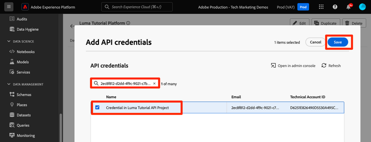 Add credential