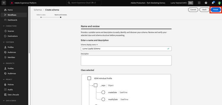 Finish creating the loyalty schema