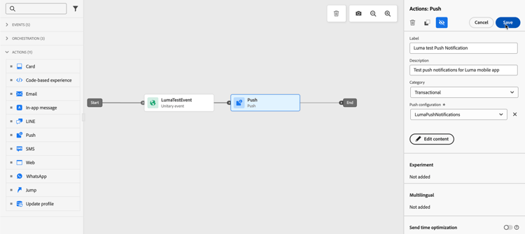 Push properties