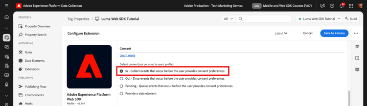 Consent AEP Extension Privacy Config