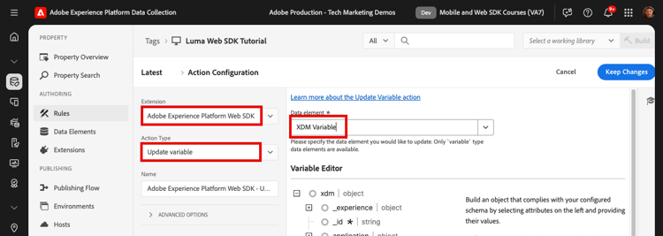 Update Variable Schema