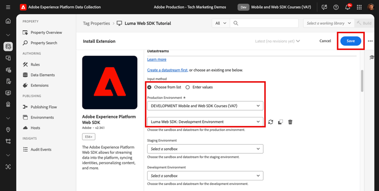 Datastream selection