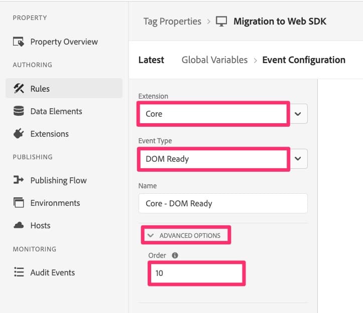 Configure Global Variable Event