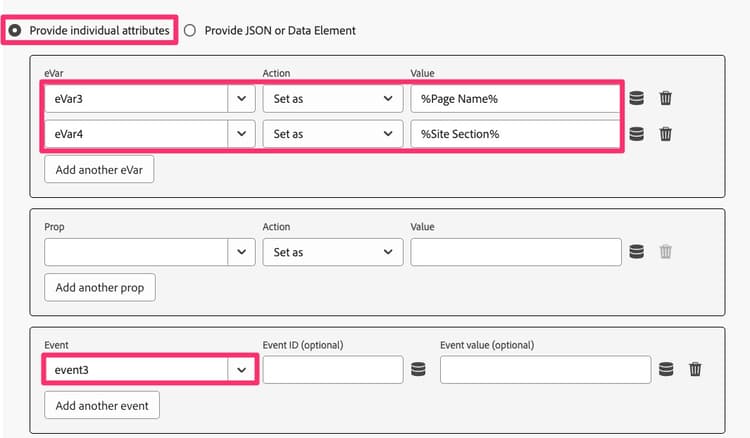 Web SDK attributes 1