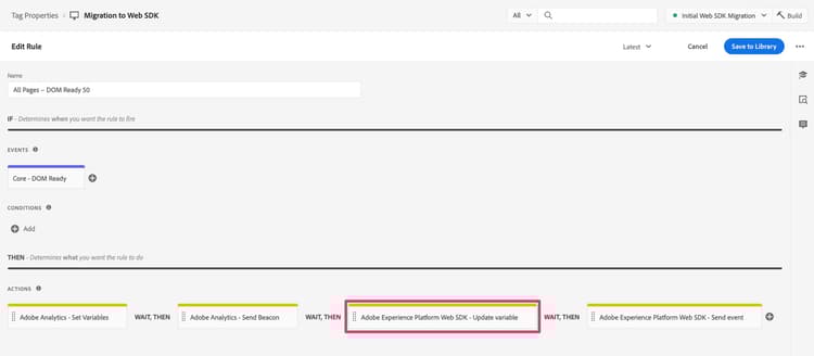 Open update variable action