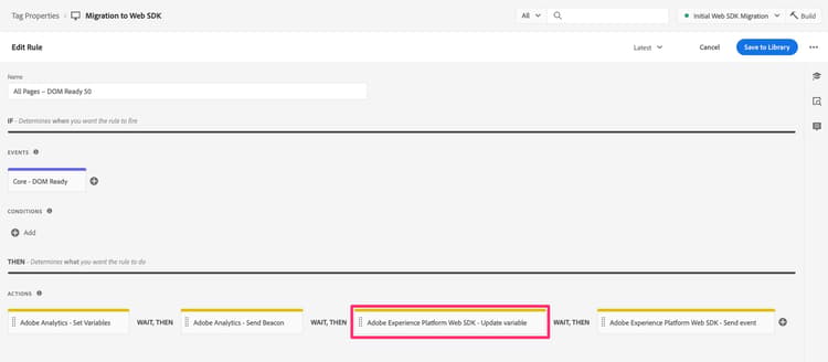 Open update variable action