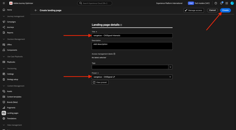 Landing Pages