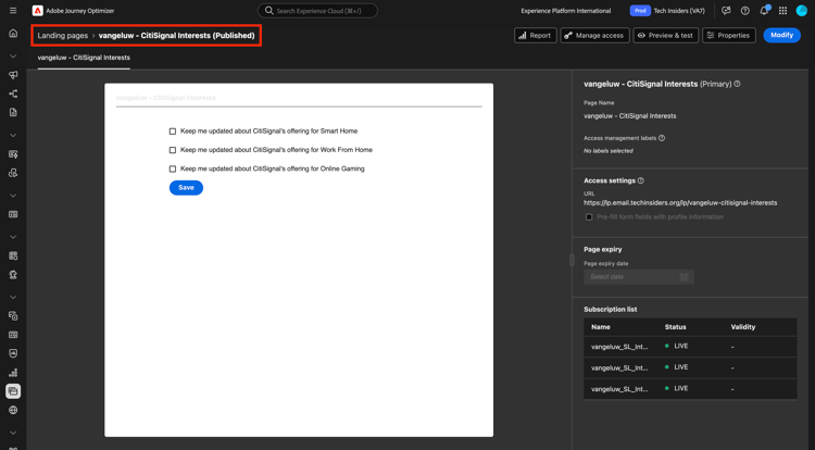 Landing Pages