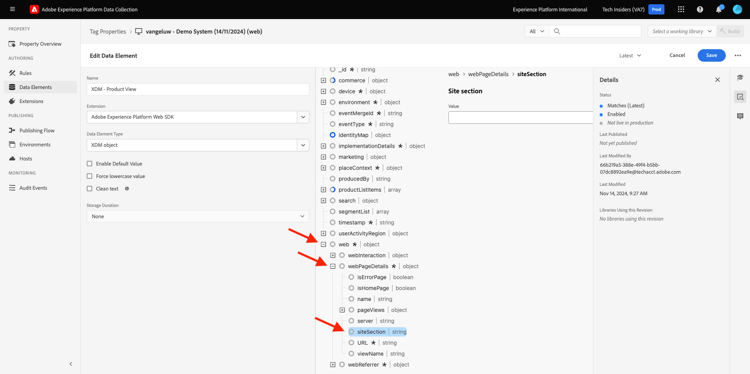 Navigate to the site section