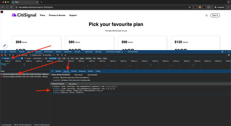 Network tab