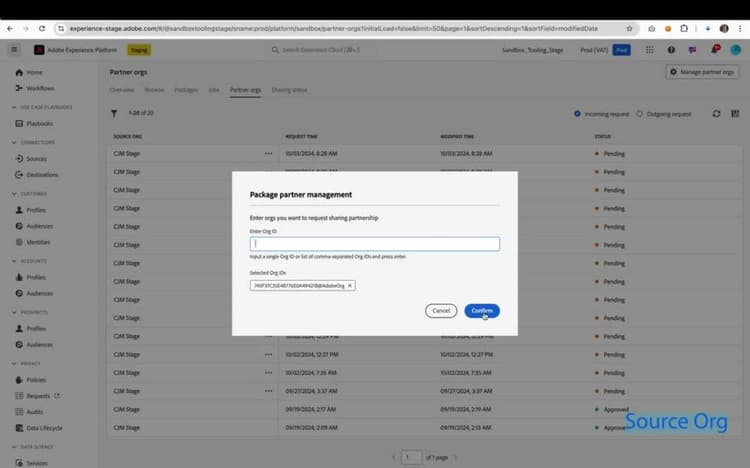 Share packages across IMS Orgs