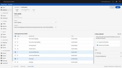 Create data usage policies