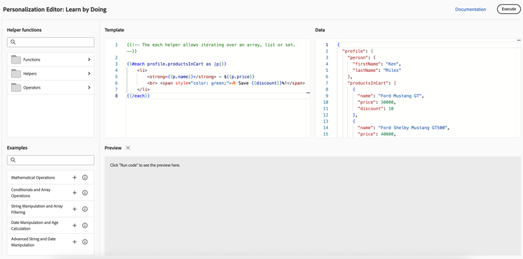 personalization playground