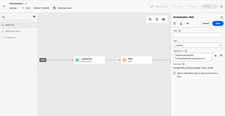 Define a custom wait with an expression